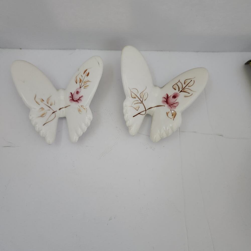 Vintage Lasting Products Inc hand painted butterflies' lot of 2